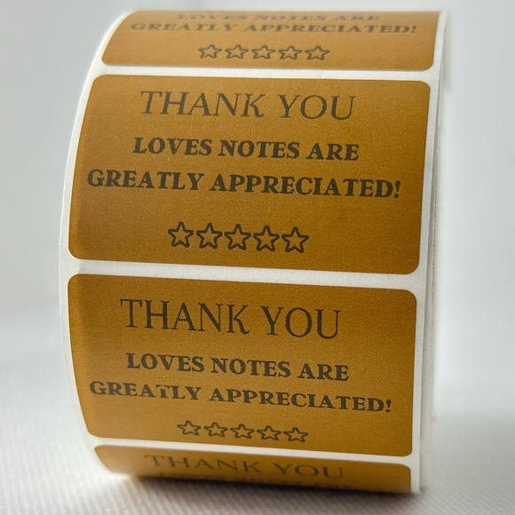 Thank You love notes are greatly appreciated  5 STARS STICKERS (100 pack) - Picture 4 of 6